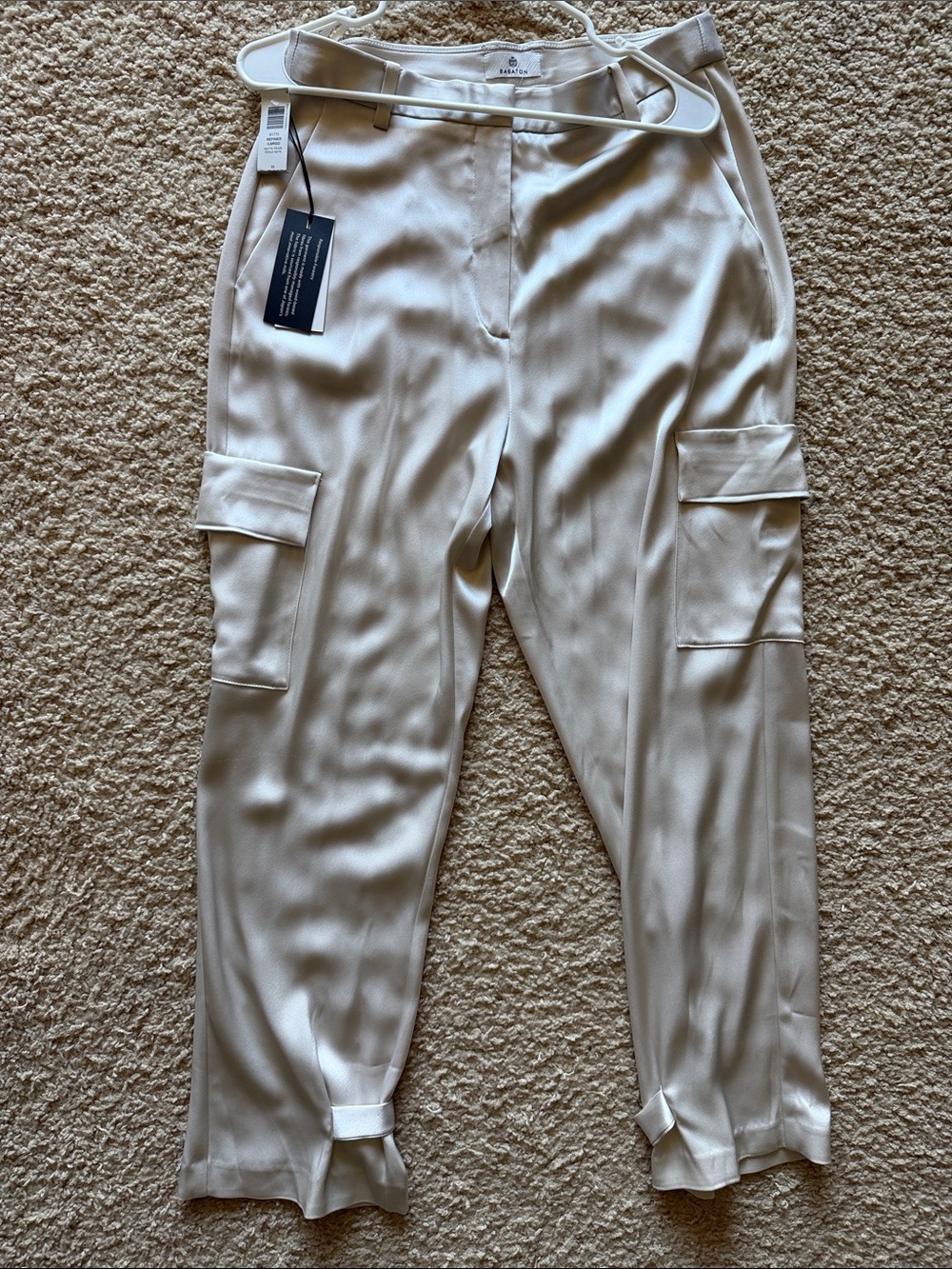 Babaton Cream Cargo Pocket Trousers